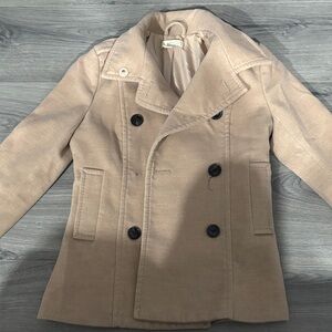 H&M Beige Double-Breasted Peacoat